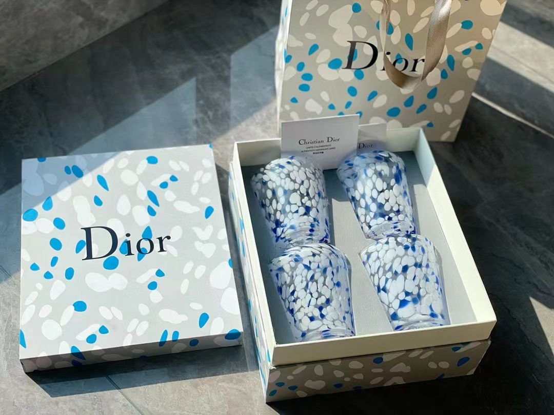 set of four blue and white glasses - Dior Cups | Buy Online in UAE