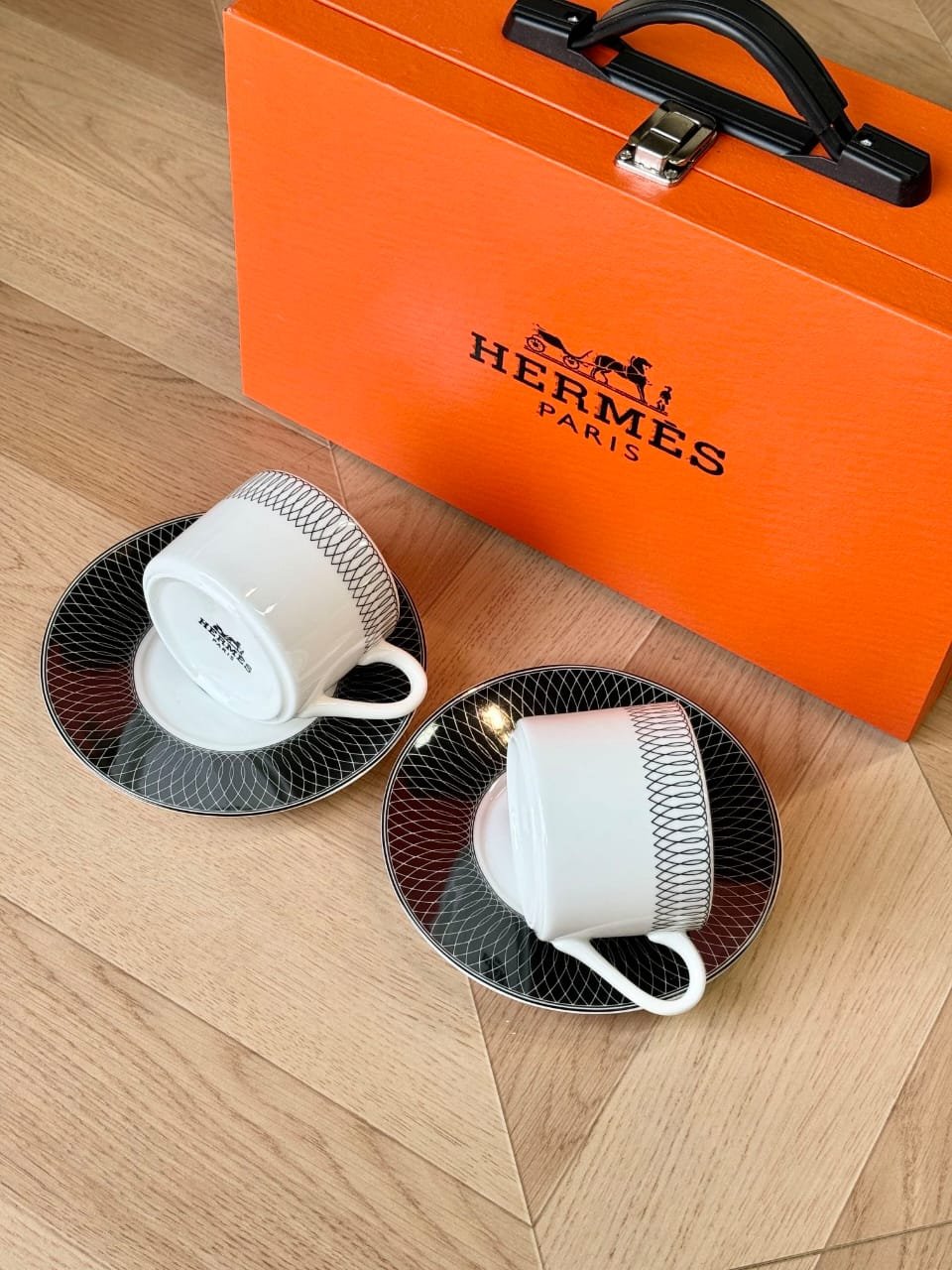 Hermes tea set of two cups with saucers  - Hermes Cups | Buy Online in UAE