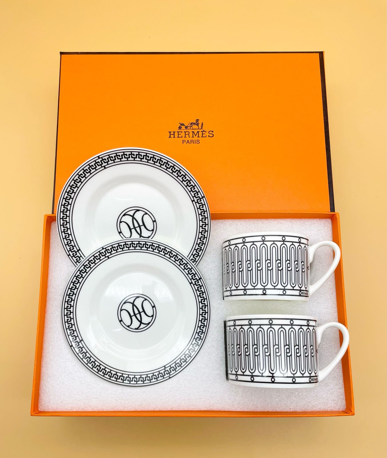 Hermes tea set of two cups with saucers  - Hermes Cups | Buy Online in UAE