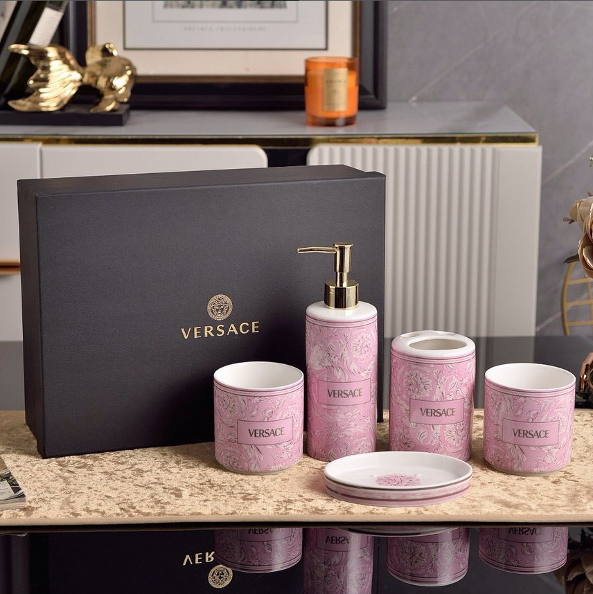 Versace five-piece bathroom set - Versace Bathroom Accessories | Buy Online in UAE